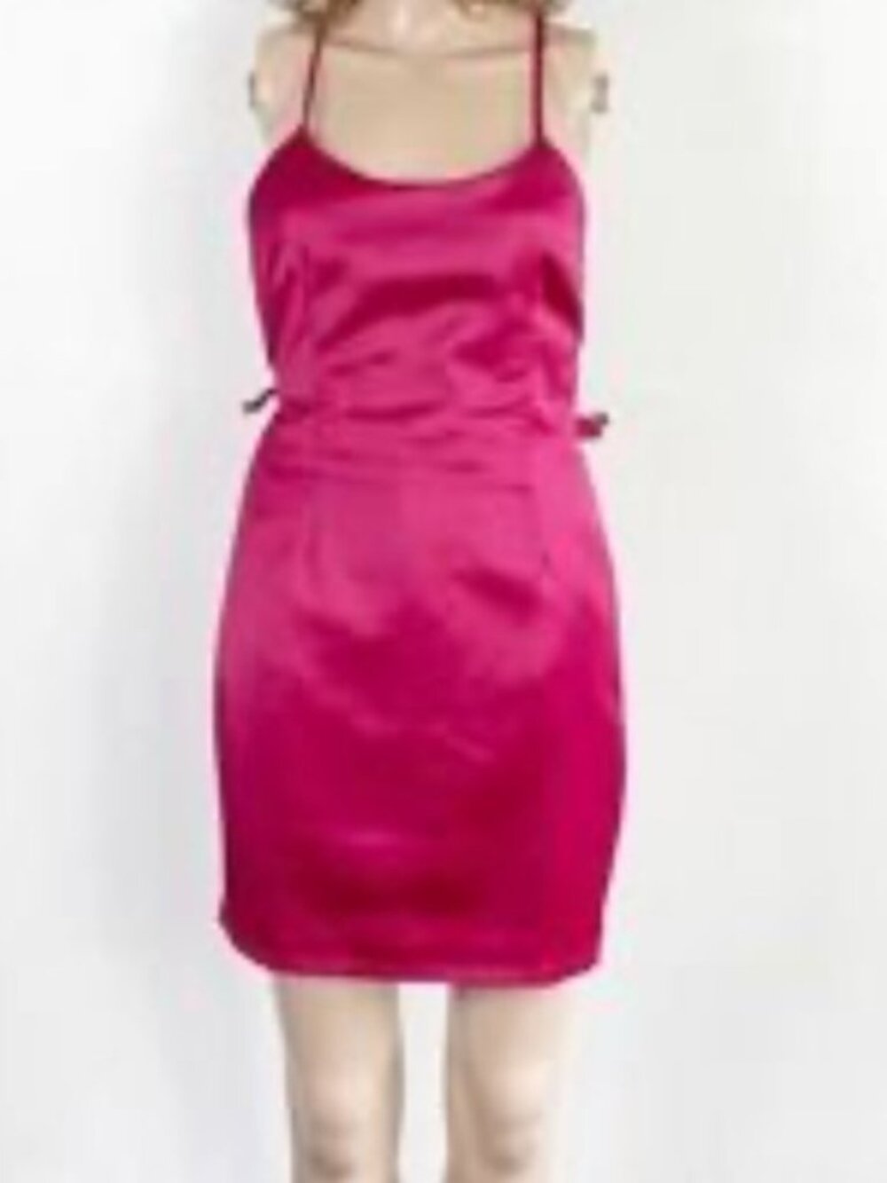 Revolve About Us pink dress with cross cross in the back